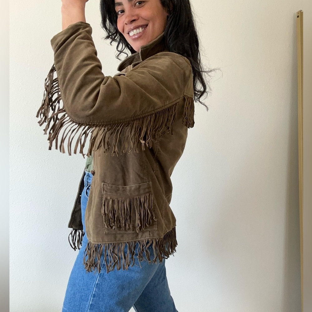 Fringe Suede Jacket in Brown - Women - Picture 2 of 9
